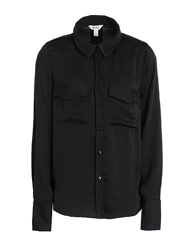 VERO MODA Solid color shirts & blouses Black 100% Recycled polyester