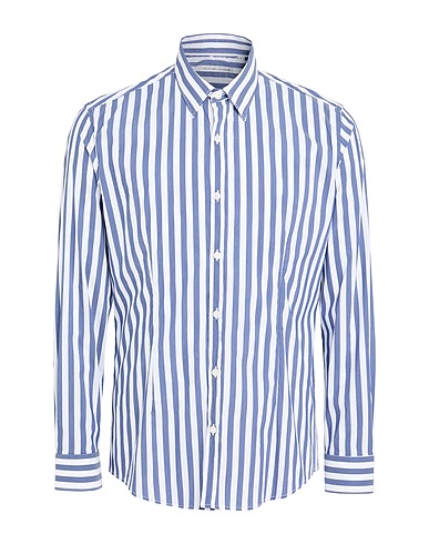 GREY DANIELE ALESSANDRINI Camicia a righe Avio 68% Cotone, 30% Poliammide, 2% Elastan