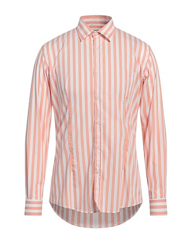 GREY DANIELE ALESSANDRINI Striped shirt 68% Cotton, 30% Polyamide, 2% Elastane