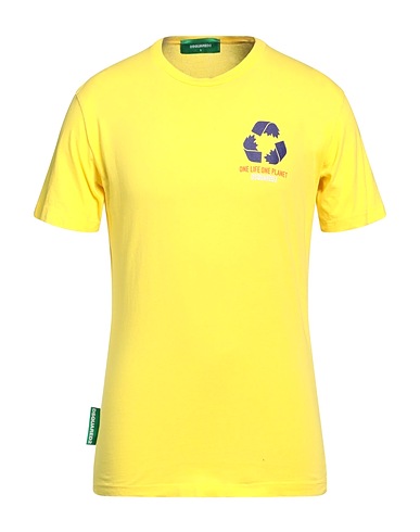 DSQUARED2 T-shirt Yellow 50% Cotton, 50% Recycled cotton