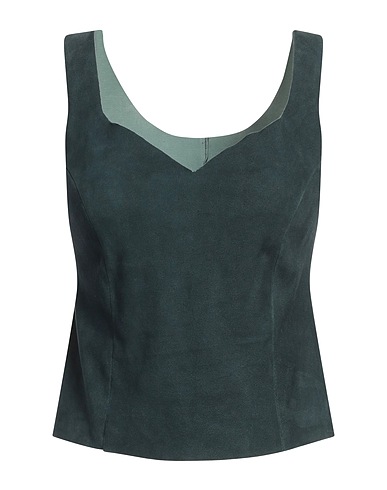 SALVATORE SANTORO Top Dark green Ovine leather