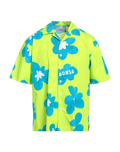 BONSAI Patterned shirt Lime green 100% Cotton
