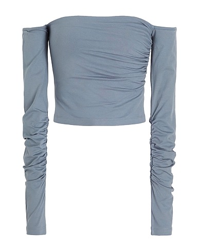 8 by YOOX Off-the-shoulder top VISCOSE OFF-SHOULDER TOP
 Grey 95% Viscose, 5% Elastane