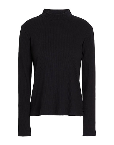 8 by YOOX Top RIBBED ORGANIC COTTON TURTLENECK T-SHIRT

 Black 98% Organic cotton, 2% Elastane