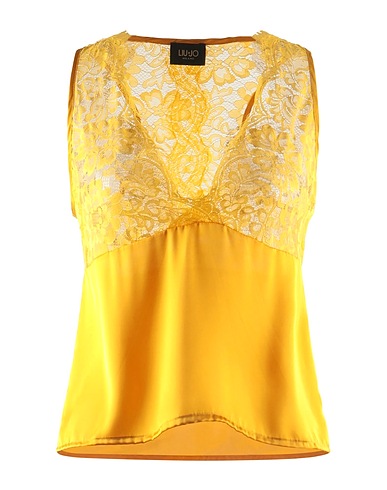 LIU •JO Top Yellow 100% Polyester, Polyamide