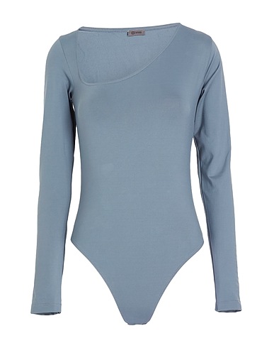 8 by YOOX TOPWEAR ASYMMETRICAL CUT-OUT BODYSUIT
 Grigio 94% Poliammide riciclato, 6% Elastan