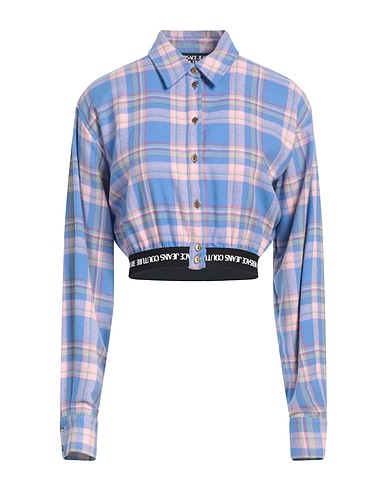 VERSACE JEANS COUTURE Checked shirt Azure 100% Cotton