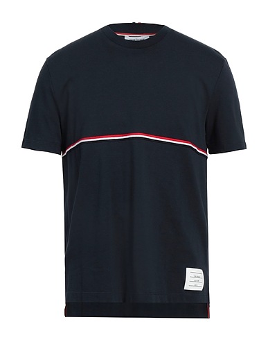 THOM BROWNE T-shirt Navy 100% Cotton, Elastane
