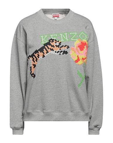 KENZO Felpa Grigio 100% Cotone, Elastan