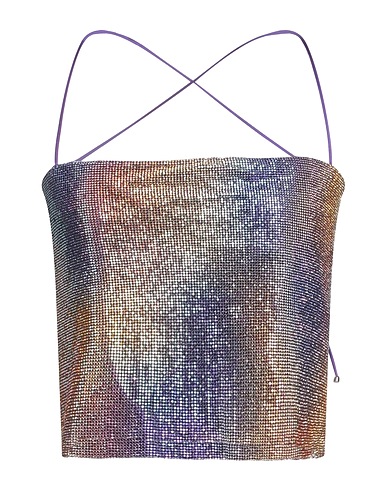 BENEDETTA BRUZZICHES Топ без рукавов Хрусталь, Алюминий, Шелк