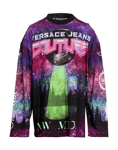 VERSACE JEANS COUTURE T-shirt Plum 100% Cotton