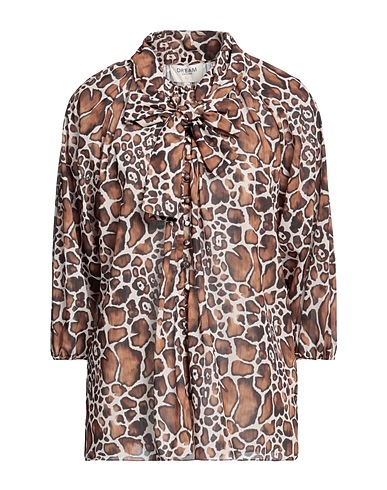DREAM CATCHER Patterned shirts & blouses Camel 100% Polyester