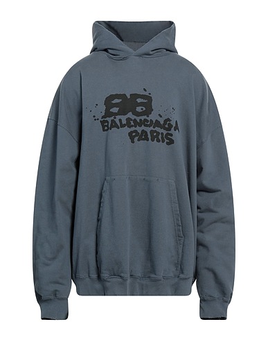 BALENCIAGA Hooded track jacket  Slate blue 100% Cotton