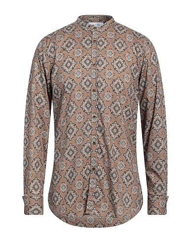 AGLINI Patterned shirt Khaki 100% Cotton