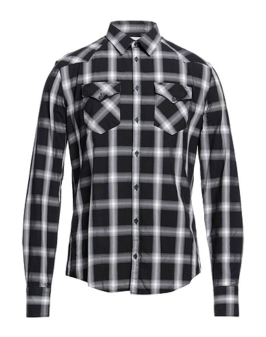 AGLINI Checked shirt Black 100% Cotton