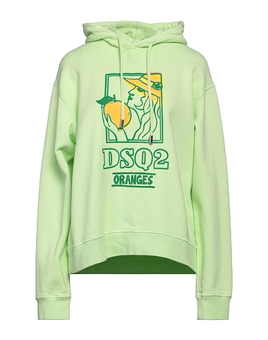 DSQUARED2 Hooded sweatshirt Light green 100% Cotton, Elastane
