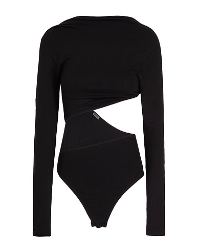 8 by YOOX TOPWEAR LONG-SLEEVED JERSEY BODYSUIT
 Black 95% Viscose, 5% Elastane
