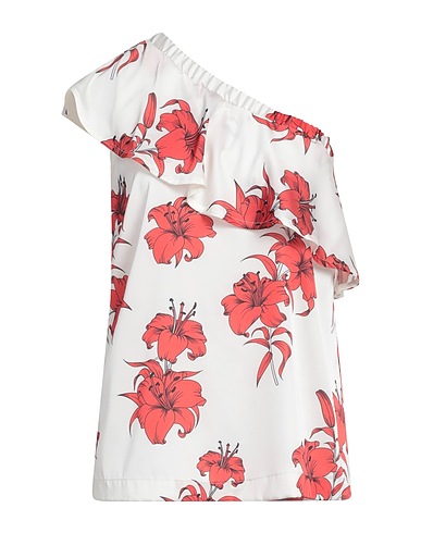 MASSIMO REBECCHI One-shoulder top White 100% Polyester