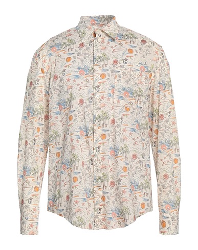 GRIFONI Patterned shirt Ivory 100% Cotton
