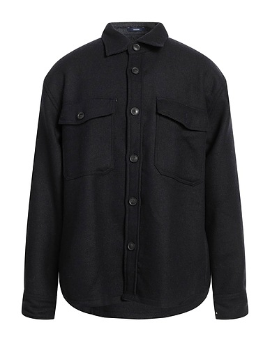 GANT Solid colour shirt Midnight blue 42% Wool, 37% Polyester, 17% Acetate, 4% Nylon