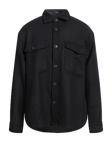 GANT Solid colour shirt BLU NOTTE 42% Wool, 37% Polyester, 17% Acetate, 4% Nylon