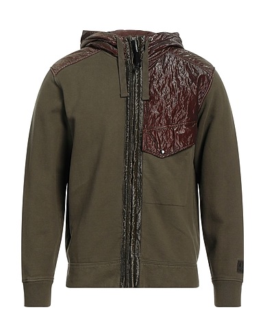 C.P. COMPANY Hooded track jacket  Military green 100% Cotton, Polyamide