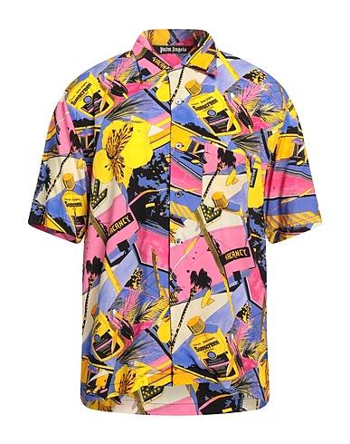 PALM ANGELS Patterned shirt Purple 100% Viscose, Polyester