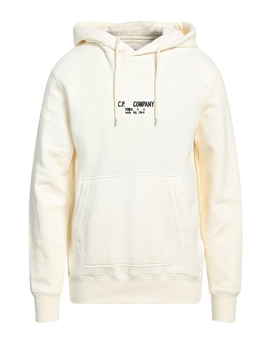 C.P. COMPANY Hooded track jacket  Ivory 100% Cotton