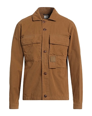 C.P. COMPANY Solid color shirt Brown 100% Cotton