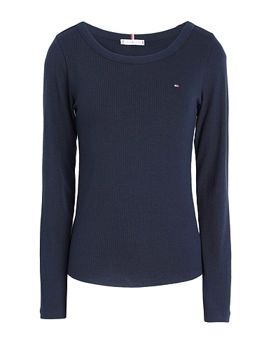 TOMMY HILFIGER Basic T-Shirt Midnight blue 95% Viscose, 5% Elastane