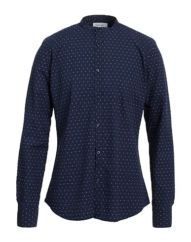 AGLINI Patterned shirt Navy blue 100% Cotton