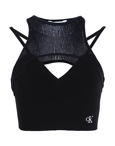 CALVIN KLEIN JEANS Top Black 66% Polyester, 29% Polyamide, 5% Elastane