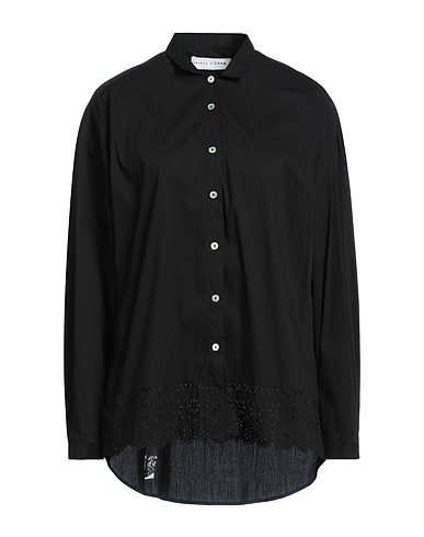 SKILLS & GENES Solid colour shirts & blouses Black 72% Cotton, 25% Polyamide, 3% Elastane