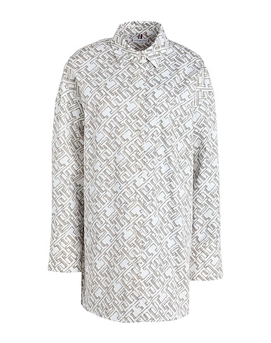 TOMMY HILFIGER Patterned shirts & blouses White 100% Cotton