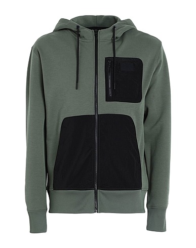 CALVIN KLEIN JEANS Hooded track jacket  Military green 64% Cotton, 36% Polyester