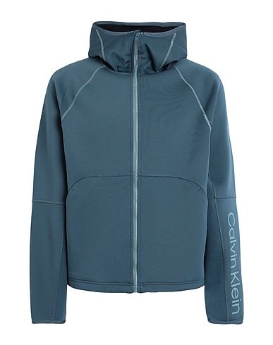 CALVIN KLEIN Hooded track jacket  Deep teal 92% Polyester, 8% Elastane