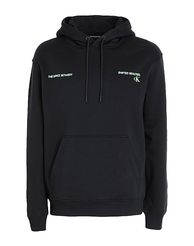 CALVIN KLEIN JEANS Hooded track jacket  Black 67% Cotton, 33% Polyester