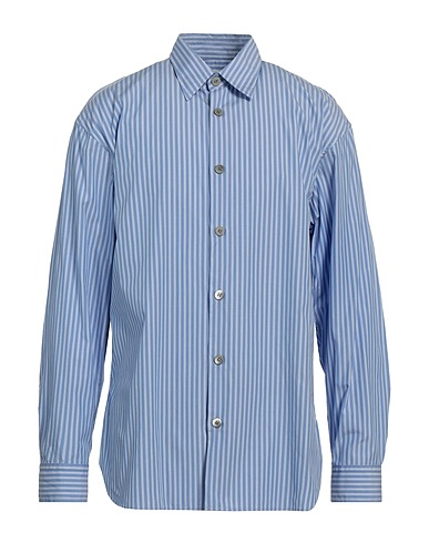 DRIES VAN NOTEN Striped shirt Light blue 100% Cotton