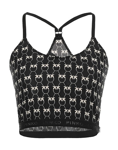 PINKO Top Black 86% Polyester, 14% Elastane, Polyamide