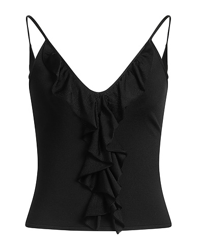 ROBERTO CAVALLI Top Black 86% Viscose, 13% Polyamide, 1% Elastane
