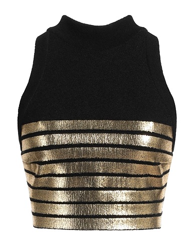 BALMAIN Top Black 59% Cotton, 31% Polyamide, 10% Polyurethane