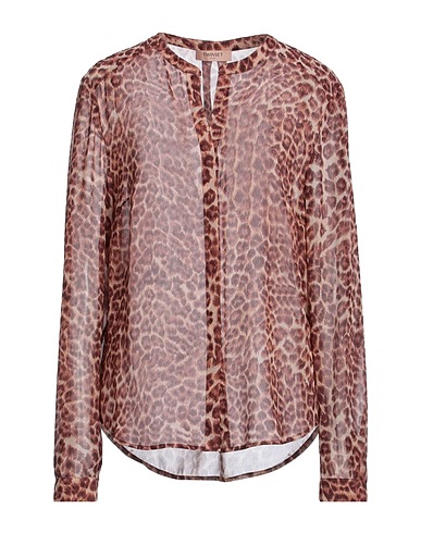 TWINSET Patterned shirts & blouses Brown 100% Polyester