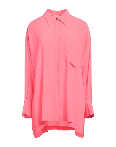 SEMICOUTURE Solid color shirts & blouses Fuchsia 65% Acetate, 35% Silk