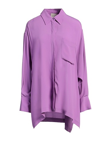 SEMICOUTURE Camicie e bluse tinta unita Viola 65% Acetato, 35% Seta
