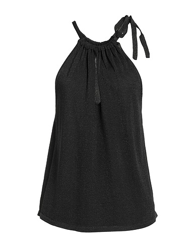 PINKO Top Black 50% Viscose, 28% Polyamide, 14% Polyester, 8% Metallic fiber