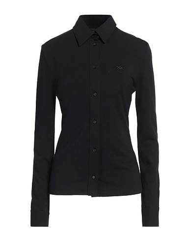PINKO Solid color shirts & blouses Black 46% Cotton, 46% Lyocell, 8% Elastane