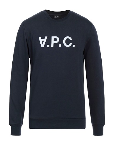 A.P.C. Sweatshirt Navy blue 100% Cotton, Elastane