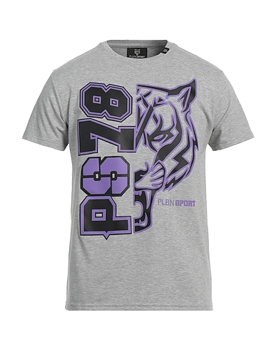 PLEIN SPORT T-shirt Grigio chiaro 95% Cotone, 5% Elastan
