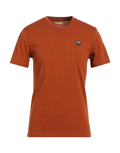 WRANGLER Basic T-Shirt Brown 100% Cotton