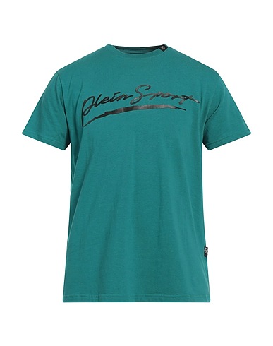 PLEIN SPORT T-shirt Vert pétrole 95% Coton, 5% Élasthanne